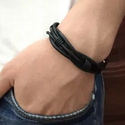 2023 New Hot Bracelet For Women Men Jewelry Handmade Braid Genuine Leather bracelet Wrap Charm Cross Bracelets Fine Jewelry