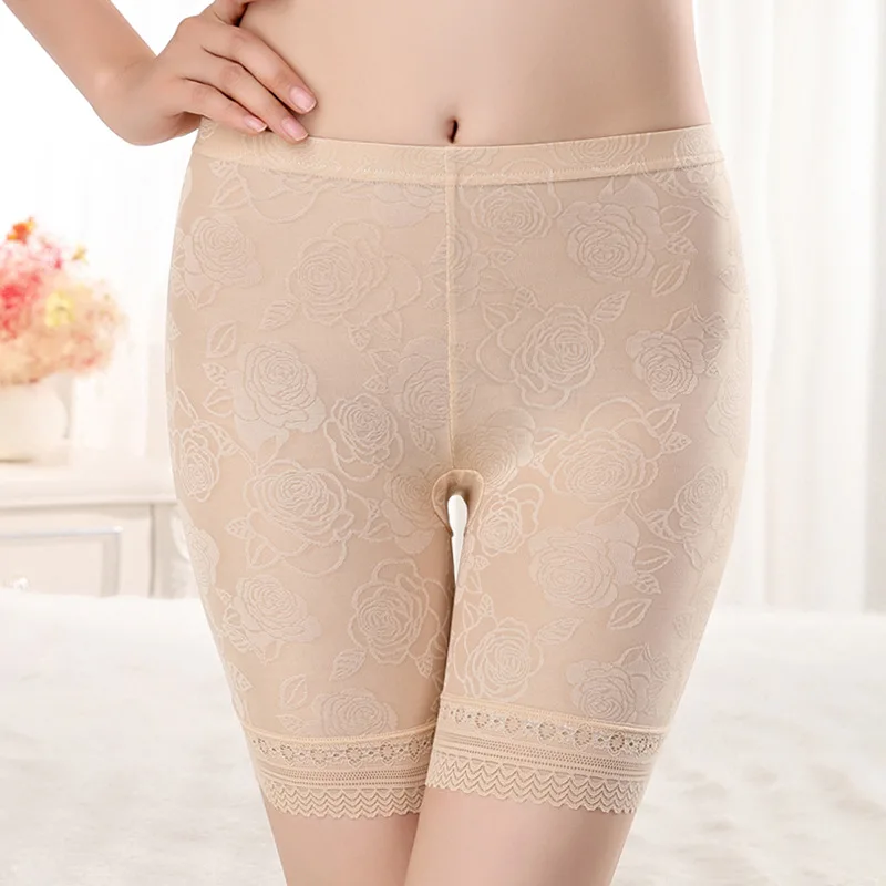 HW50 Women plus size XL-4XL lace safety short pants lingerie boxer women comfortable panties ropa interior femenina