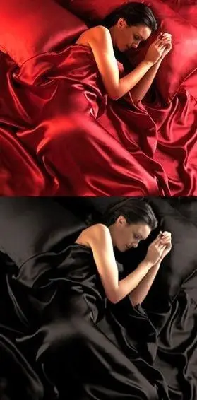 Luxury Satin SilkY Soft QUEEN Bed Fitted Sheet Set - RED BLACK