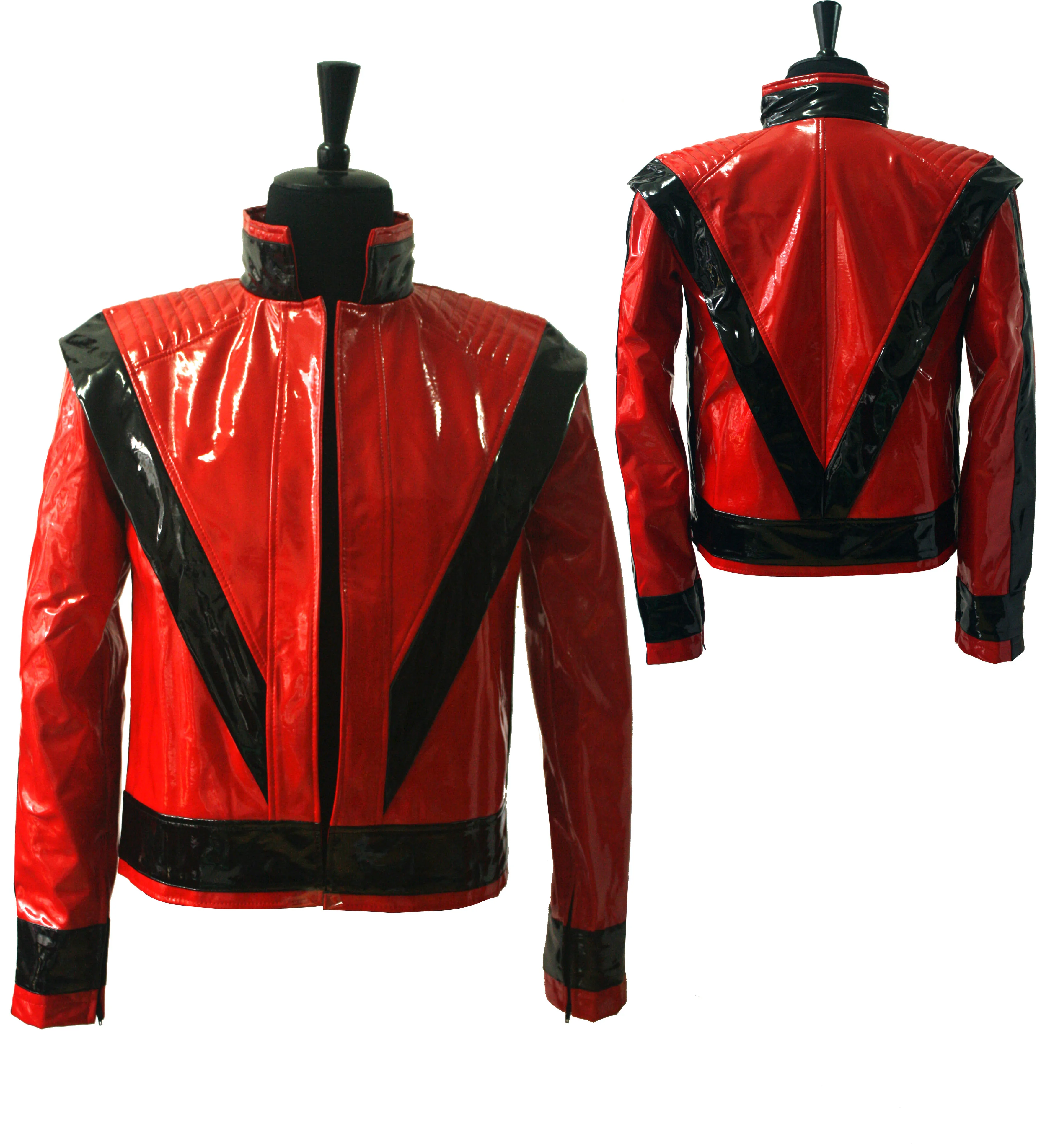 Plus Size XXS-4XL Rare Jean MJ Michael Red PU Leather This is it Jacket PUNK Skinny Outwear Motorcycle Style