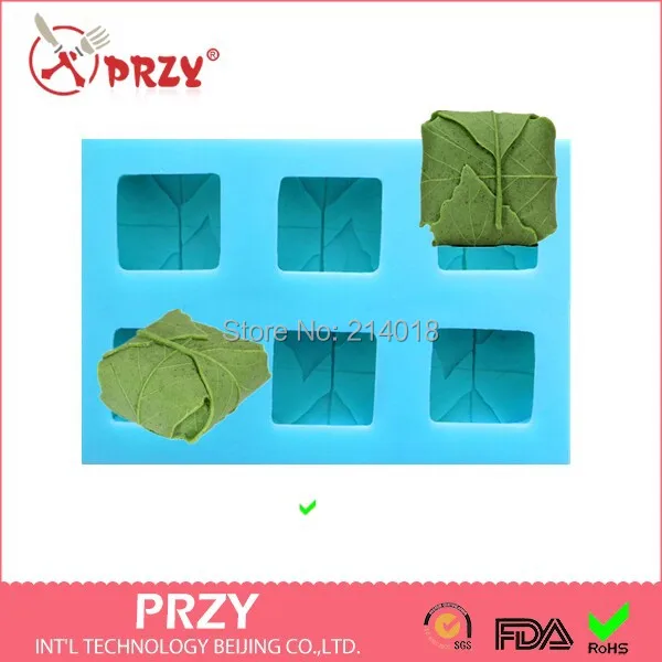 6hole Leaves Shaped Mold Silicone Fondant Cake Decoration Mold Handmade Soap Mold DIY Sell Hot 3D Moulds PRZY 001