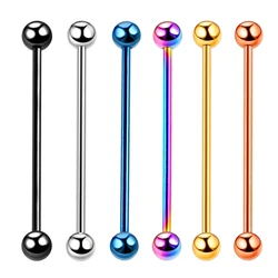 1PC 14G Stainless Steel Industrial Piercing 34mm Straight Barbells Nipple Ring Cartilage Helix Tongue Ear Piercing Body Jewelry