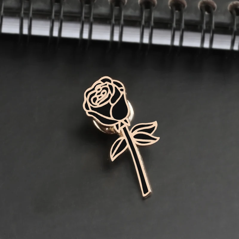 14 Style Charm Rose Enamel Pin Brooch Flower Cherry Blossom Daisy Brooches For Women Jackets Badge Accessories Couple Jewelry