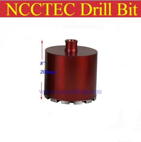 120mm*200mm short crown wet diamond drilling bits | 4.8'' concrete wall wet core bits | Professional engineering core drill