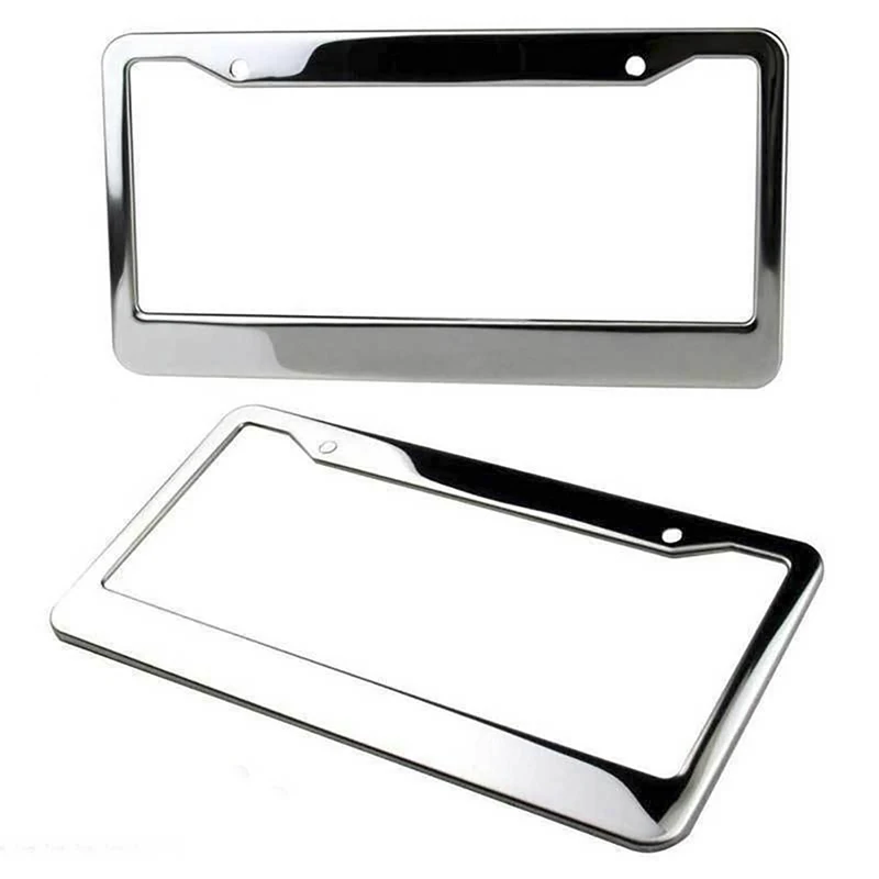 1 stücke von edelstahl silber metall auto kennzeichen rahmen label abdeckung schraube kappe