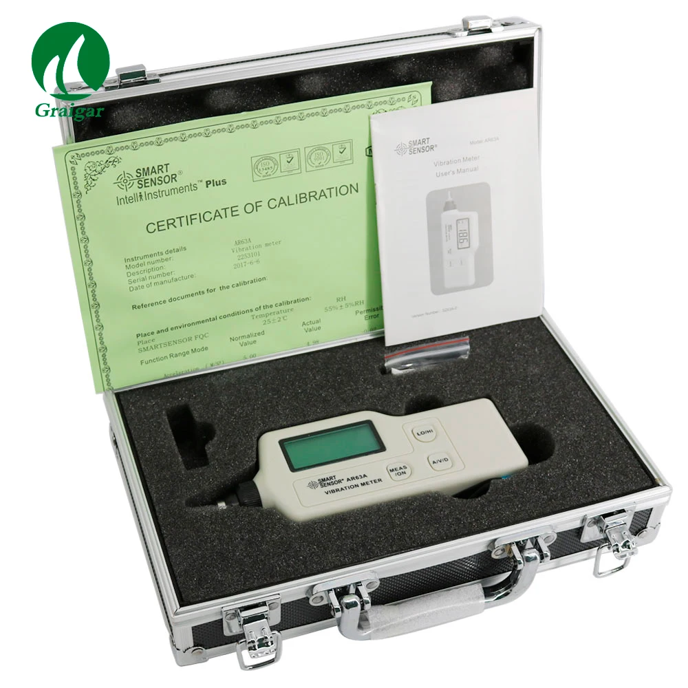 เครื่องทดสอบการสั่นสะเทือนดิจิตอลแบบพกพา AR63A เซ็นเซอร์อัจฉริยะสำหรับวัดการเคลื่อนไหวเป็นระยะ