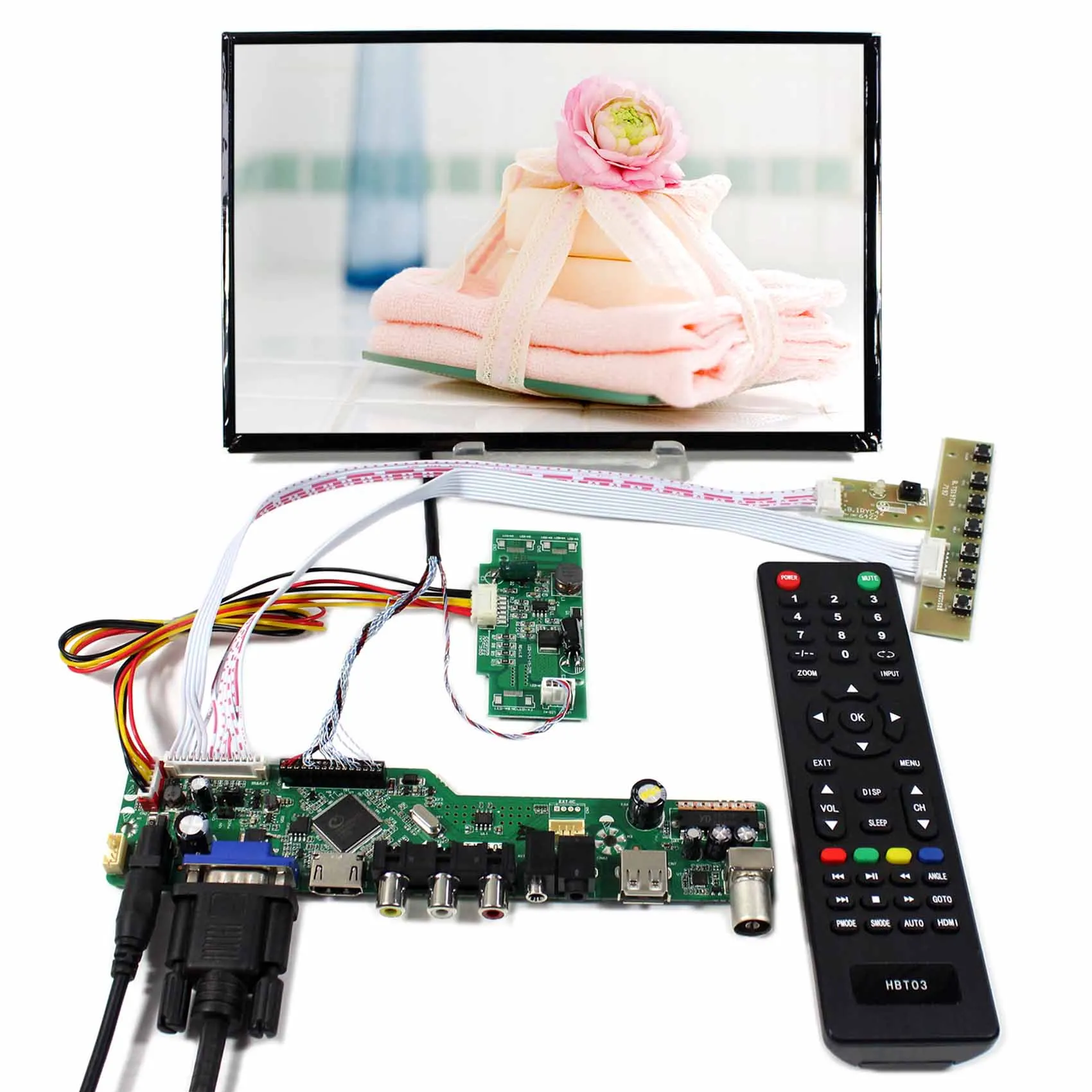 

TV H DMI VGA AV USB AUDIO LCD Controller Board+10.1" B101UAN02 1920x1200 AHAV LCD Screen