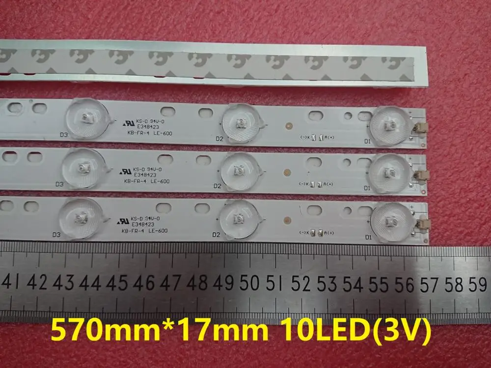 New 15 PCS/lot 10LEDs*3V 32 inch 570mm*17mm LED Backlight Strips Optical Lens Fliter for 32