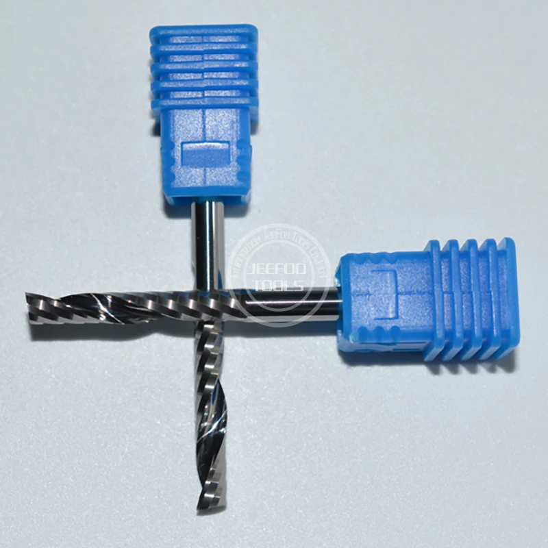 4*25 carboneto sólido única flauta sprial bit com alemanha k55/cnc roteador bits com belo efeito de corte uma série