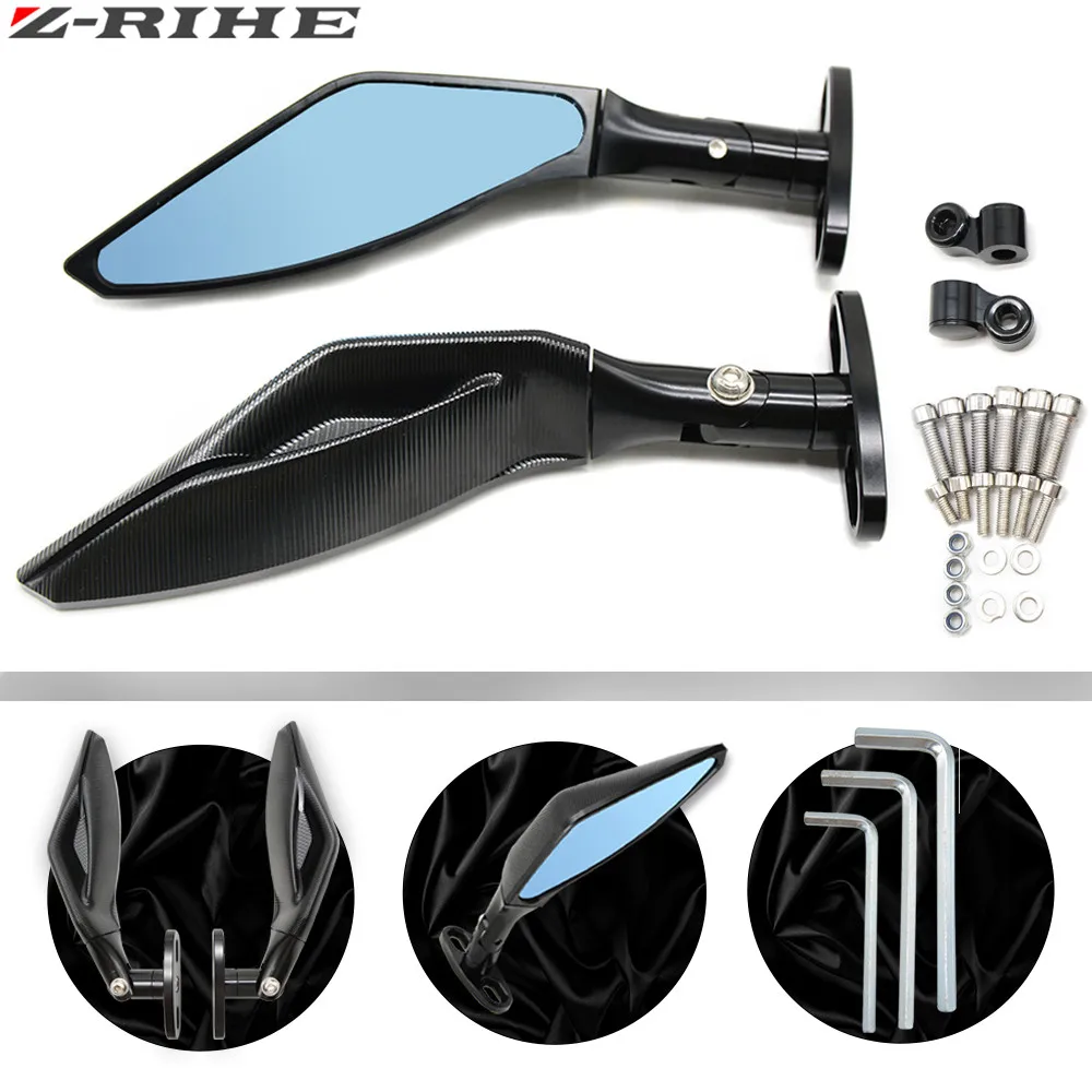 

Motorcycle carbon fiber Rearview Mirror Racing Sport Bike Back Side Mirrors for HONDA KAWASAKI YAMAHA DUCATI APRILIA Suzuki