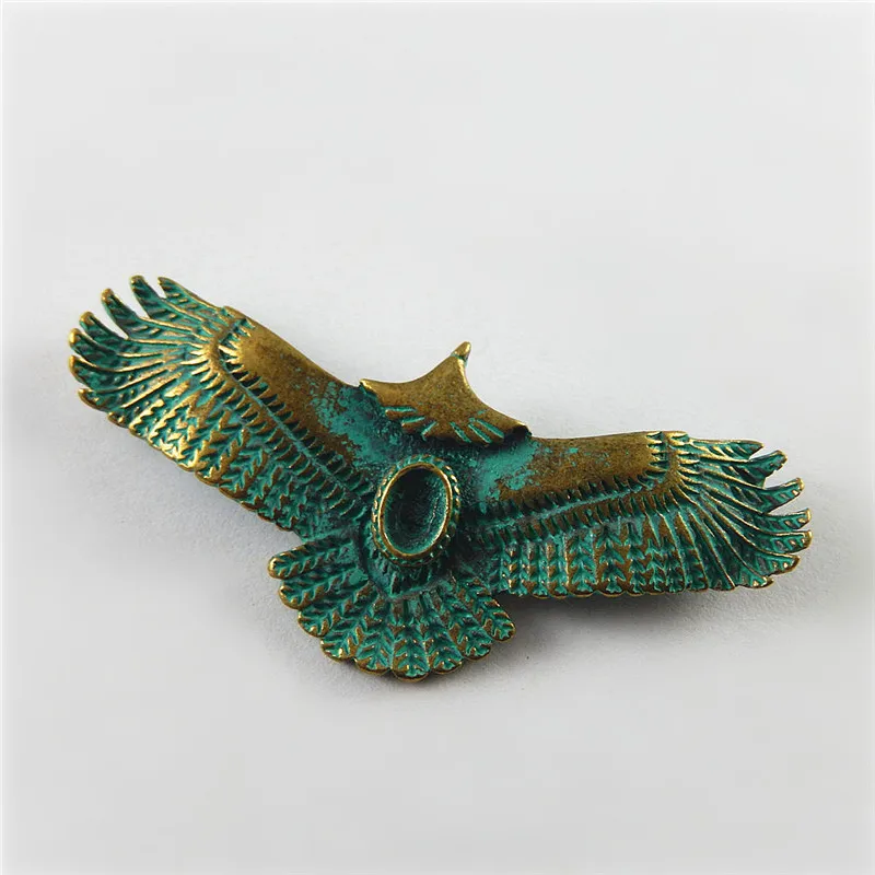 Julie Wang 5PCS Antique Green Bronze Charms Simulated Animal Flying Eagle Hanging Pendants Earring Necklace Accessories