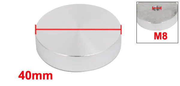 UXCELL 1PC 40/50/60/75mm M8 M10 Aluminum Disc Hardware for Glass Table Tea Tables Silver Tone