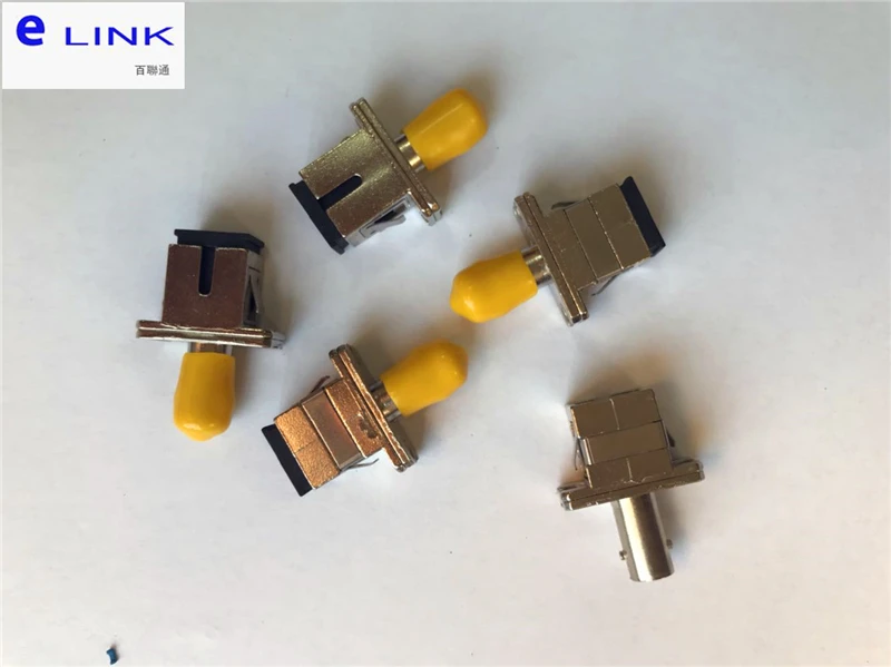 100 шт. SC на ST волоконный адаптер Simplex одномодовый многомодовый APC PC UPC OM3 OM4 OM5 волоконный Соединитель с керамическим рукавом ELINK