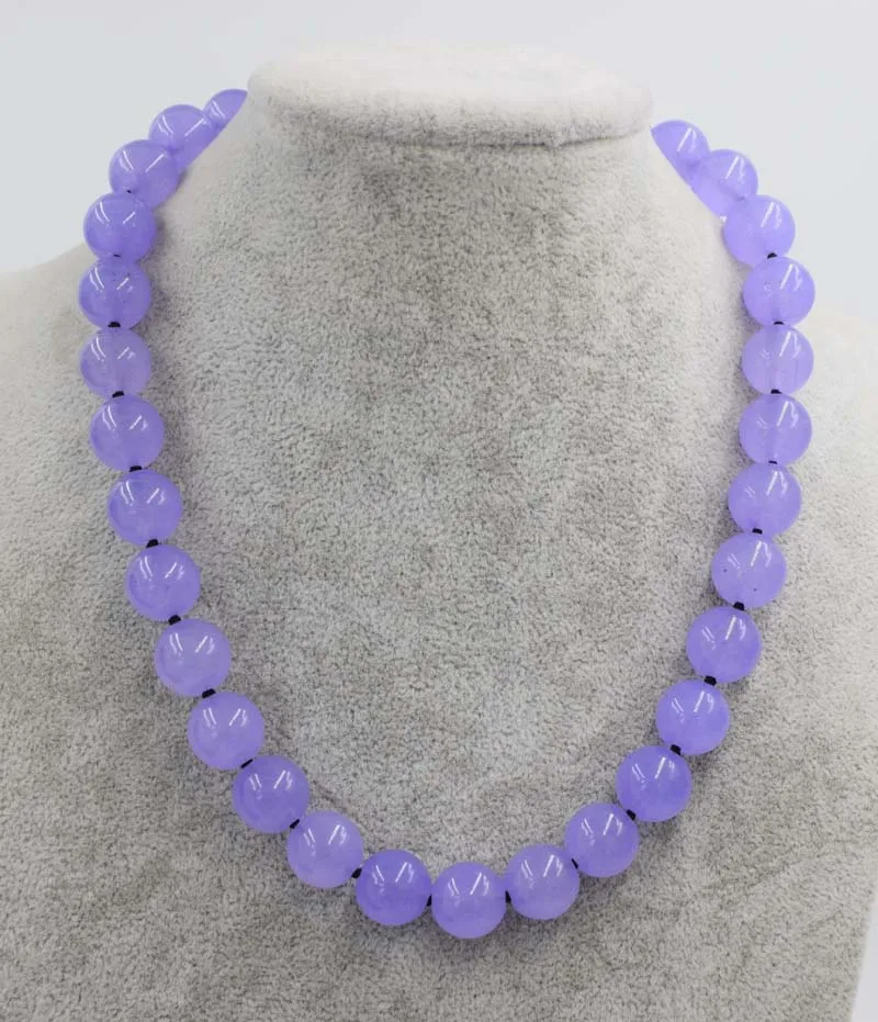 purple jade round 12mm 14mm  necklace 17inch  wholesale beads nature FPPJ woman 2017