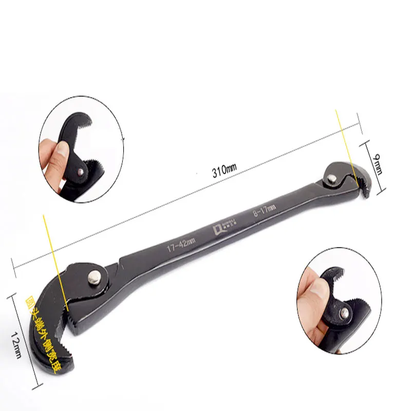 8-42mm Multi-Function Double-Head Manual Quick Opening Ratchet Wrench And Grip Torque Wrench Fast Faucet Tool Hook DAL028