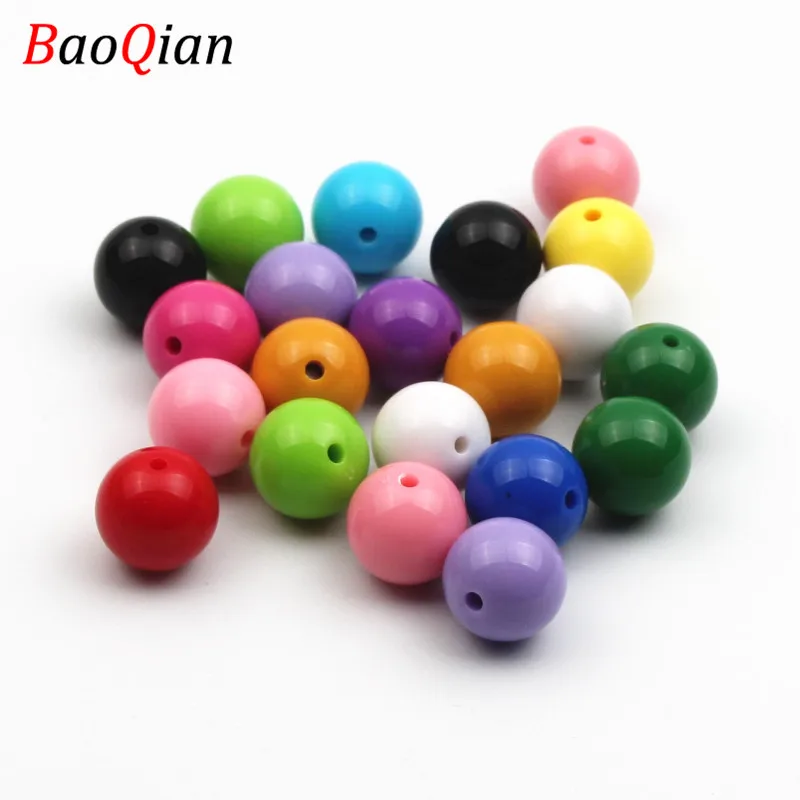 Cheap Fashion Bubblegum Colorful Beaded Acrylic Beads For Necklaces Jewelry Making Bracelet 6/8/10/12/14/16/18/20mm