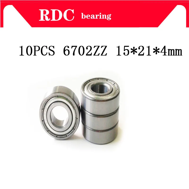 

Free Shipping 10pcs ABEC-5 6702ZZ High quality 6702z 6702 ZZ 15x21x4 mm metal seal ultra thin Section Deep Groove Ball Bearings