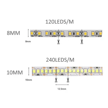 12V LED燈條 SMD 2835 1米 2米 3米 4米 5米 LED燈帶 120LED/米 240LED/米 暖白光 柔性燈條 家居裝飾燈 10 最佳銷售 12伏LED燈條 - №3