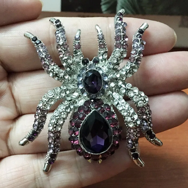 Luxury Brand Big Spider Brooches Fashion Steampunk Jewelry Colar Femininos vintage Broaches Best Party Broch Broches Relogio Vaz