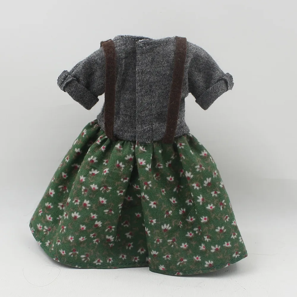 ICY DBS Blyth doll joint body green gray dress suspender skirt blue clothes Casual outfits girls clothes