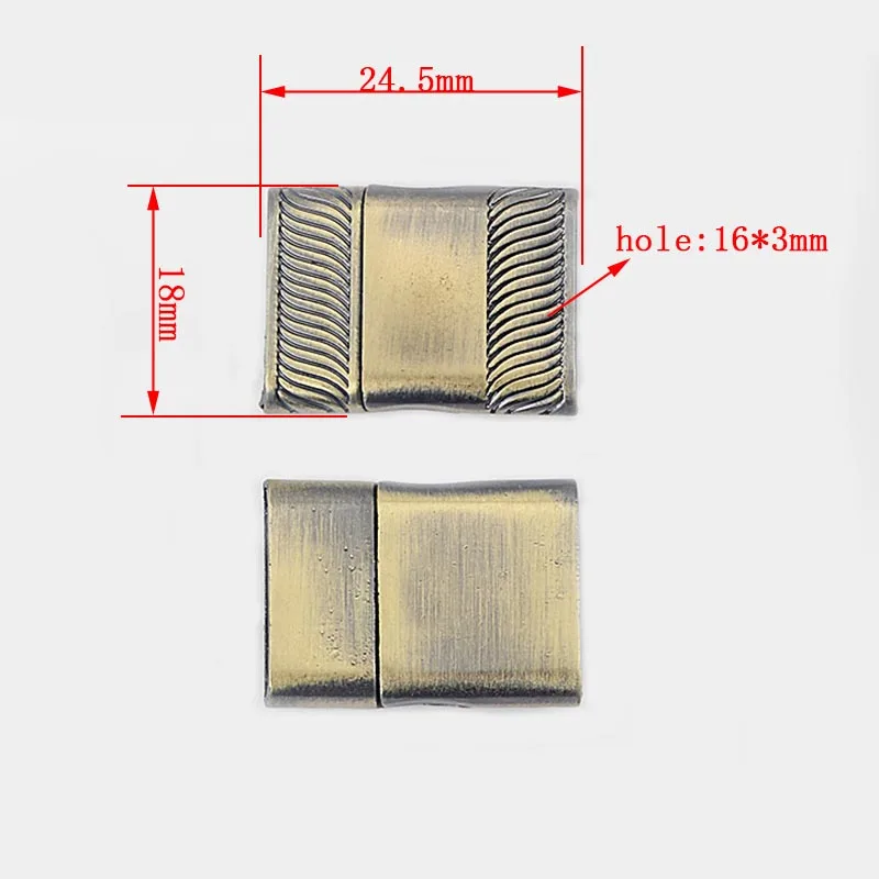 3sets 16*3mm Hole Flat Strong Magnetic Clasp Carved Grain For Diy Bracelet Jewelry Making Accessories Components Bijoux
