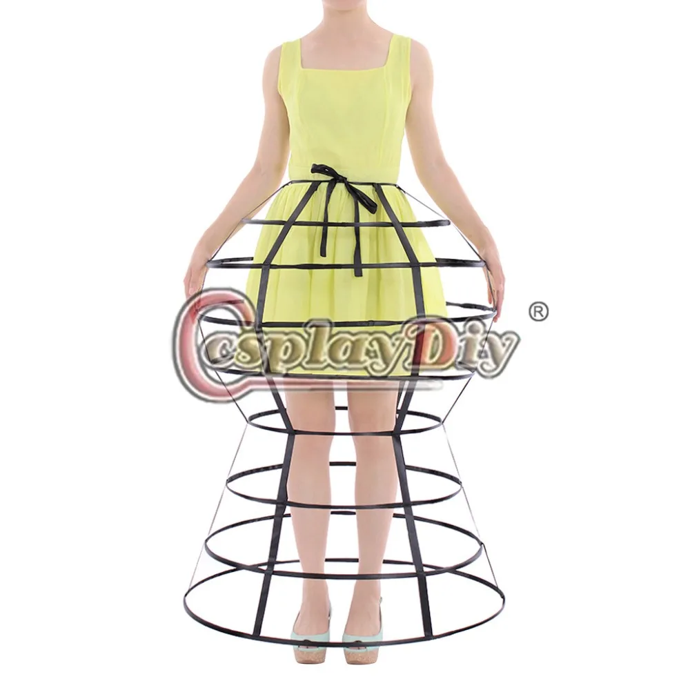 Cosplaydiy Lady's Victorian Crinoline Ball Gown Underskirt Hoop Women Wedding Skirt Bustle Bell Cage Skirt Petticoat L320