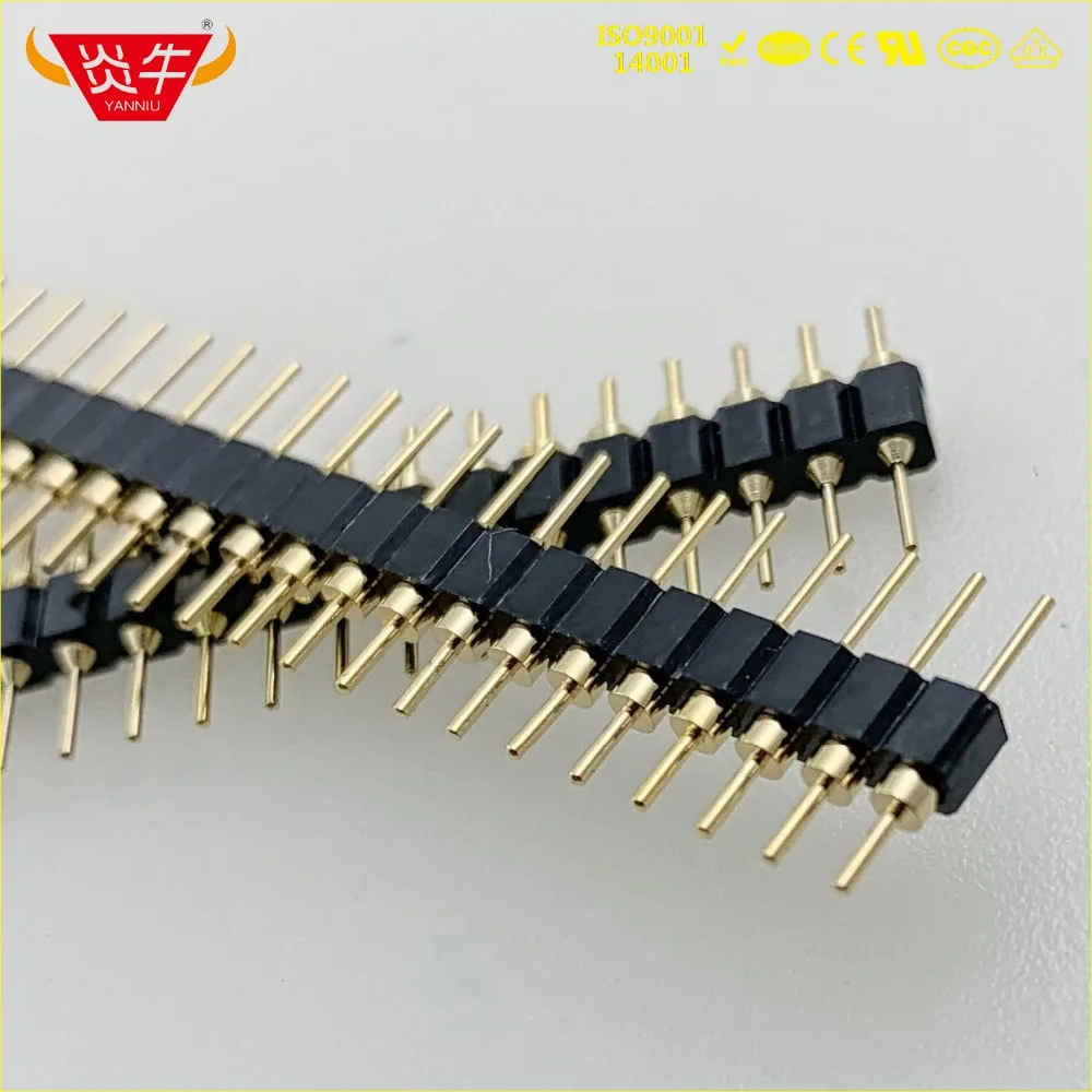 

2.54mm PITCH 1X40P 40PIN MALE STRIP CONNECTOR ROUND NEEDLE SOCKET SINGLE ROW PIN HEADER RONDA AGUJA GOLD-PLATED 3Au YANNIU