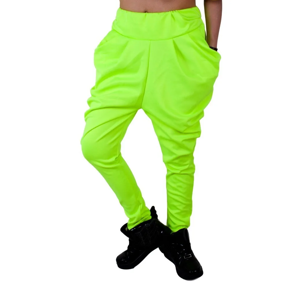 Heroprose New Fashion Brand Jazz Harem Hip Hop Fluorescent Green Sweatpants Casual  Spring Summer Trousers Loose Dance Pants