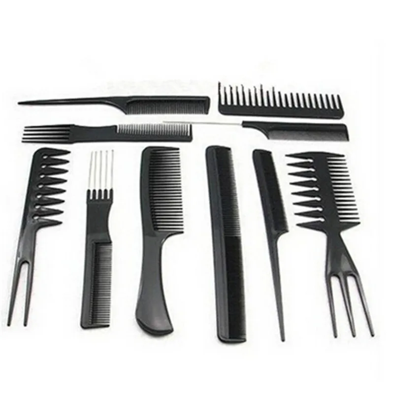 10pcs Professional Hair Combs Kits Salon Barber Comb Brushes Anti-static Hairbrush Hair Care Styling Tools Set Kit for Hair -15