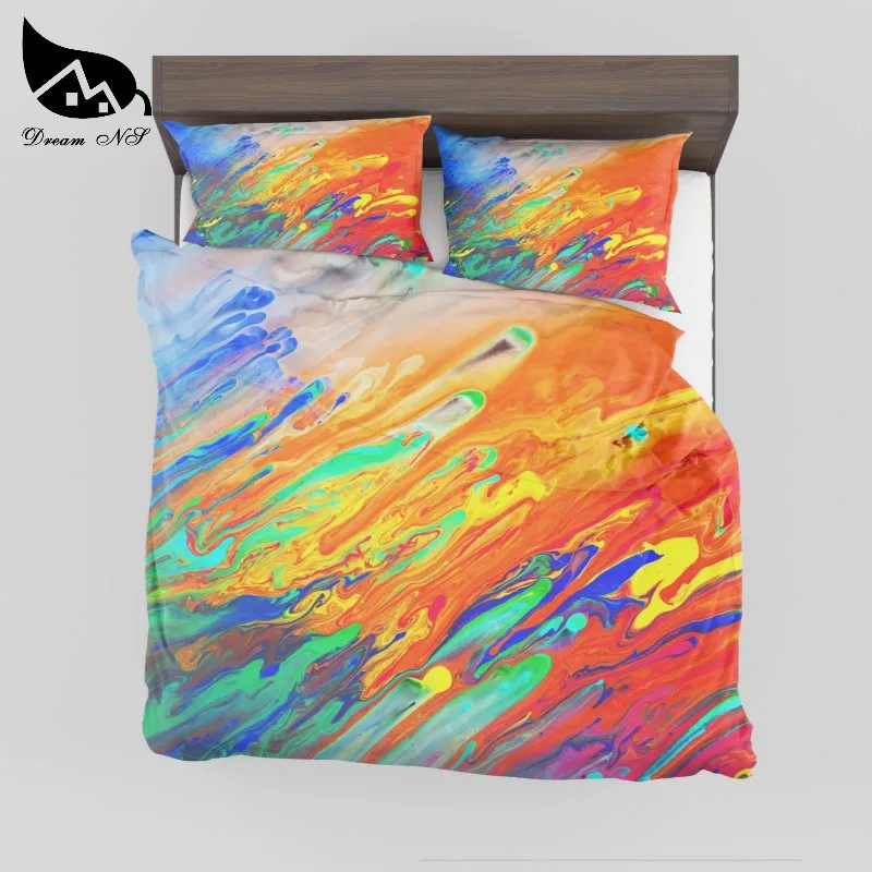 

Dream NS Art Pattern 3D dropshipping bedding set Digital Print Dream Color Circulation Quilt cover Custom Home Textiles