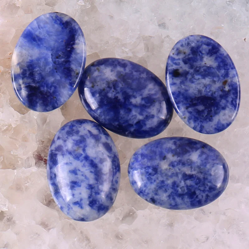 25x18MM Brazilian Sodalite Oval Cabochon Jewelry For Woman Gift Making (2pcs/lot) H043