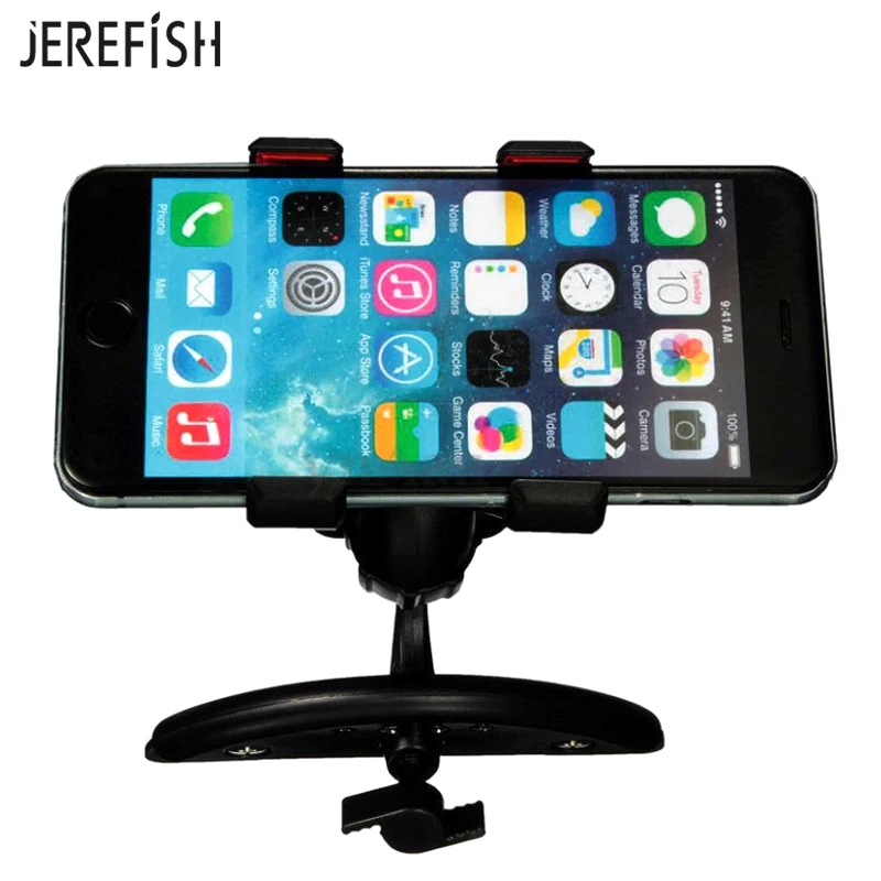 JEREFISH Universal Smartphone Car Holder CD Slot Air Vent Car Mount Holder for Grip Cellphone for iPhone 7 6 Plus 5 Samsung