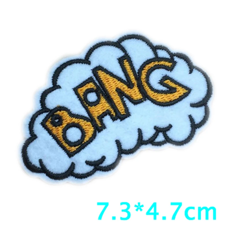 Rock and roll BANG computer embroidery patch, hi fried sky, DIY clothing, mobile phone shell cloth sticker