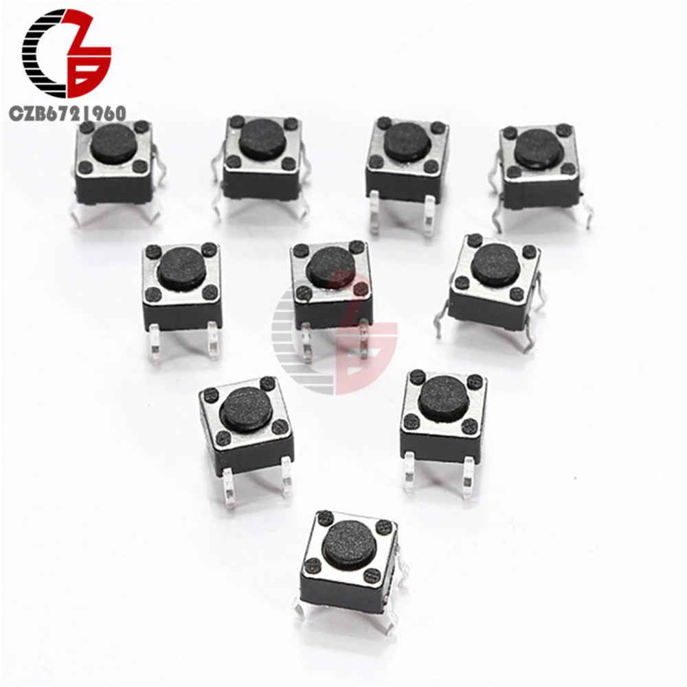 20PCS Tactile Push Button Switch Tact Switch 6X6X4.3mm 4-pin DIP new