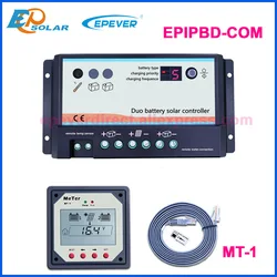 EPever 20A 10A Dual Battery Solar Controller 12V 24V High efficient PWM Charging Regulator Opt Remote Display MT-1 Temp Cable