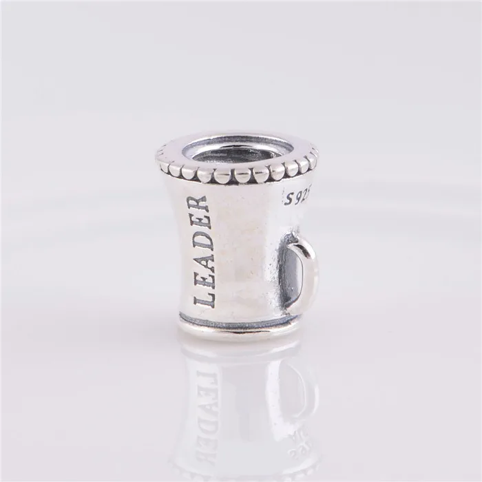 

Authentic 925 Silver Threaded Charms cheer Cup Silver beads Fits Original Pandora Charm Bracelet DIY Jewelry Making LW220