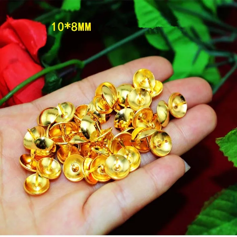 Bulk Round Decorative Iron Nails Furniture Studs Sofa Chair Pins,Table Foot Glide Nail,Tack Nail,Yellow Color,10*8mm,1000Pcs