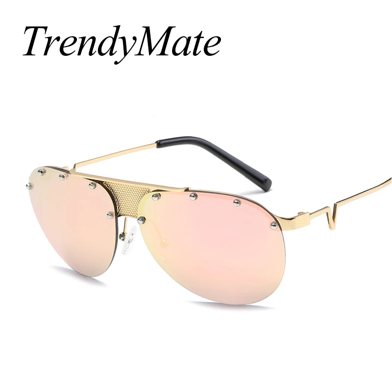 

2018 Fashion Sunglasses Women Luxury Brand Designer Vintage Sun Glasses Female Rivet Pilot Glasses for Women Gafas Oculos 1041M