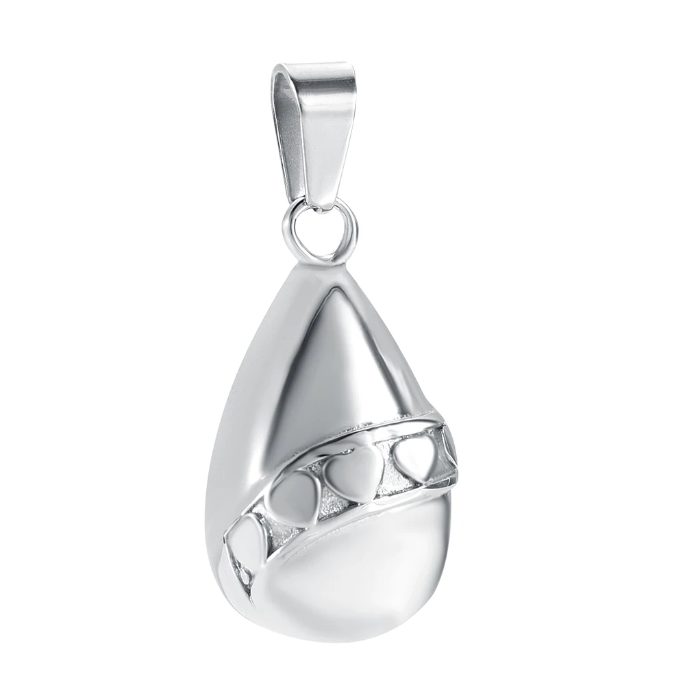 Fashion Women Necklace Heart Engraved Teardrop Memorial Necklace Urn  for Ashes   Cremation ash Holder Collection Jewelry