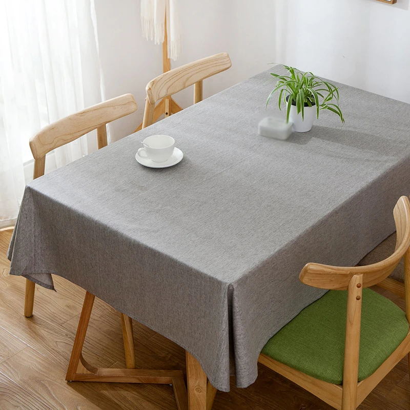 High Quality 1 Piece Solid Color Rectangle Linen Tablecloths Waterproof Table Cover for Home Decoration Party Dining Table Cloth