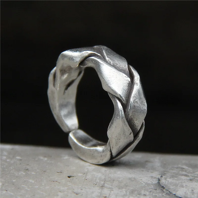 

Real S925 Silver Jewelry Handmade Thailand Domineering Tail Ring For Men and Women Weave Restoring Ancient Ways