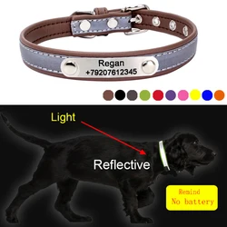 Reflective Pet Collar with ID Tag Personalized Big Dog Collar Engraved Cat Tags Anti-Lost Puppy Choker Glistening Pet Neck Seam