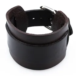 HAWSON Boys Punk Leather Bracelet Fashion Black&Coffee Adjustable Buckle Bracelets 26.5 CM