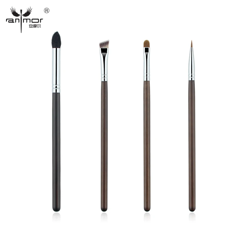 

Anmor 4PCS Professional Eye Makeup Brushes Set Eye Shadow Eyebrow Eyeliner Blending Make Up Brush Synthetic Hair Cosmetic Kit