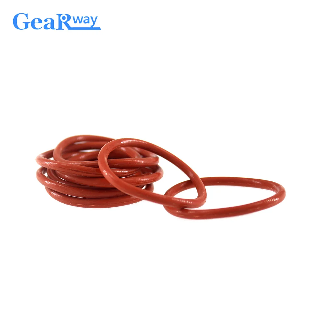 Gearway Red Silicon O Ring Seal Gasket 3.1mm thickness O-Ring Seal 10/11/12/13/28/29/30mm OD VMQ Anti-age O Ring Seal Washer