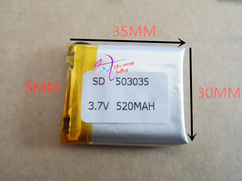 

tablet battery 3.7V polymer lithium battery 503035 053035 MP3 MP4 wireless headset 520MAH pedometer