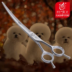 Fenice 7.5 inch Professional Curved Pet Grooming Scissors Japan 440C Dogs Supplies Stylist Shear