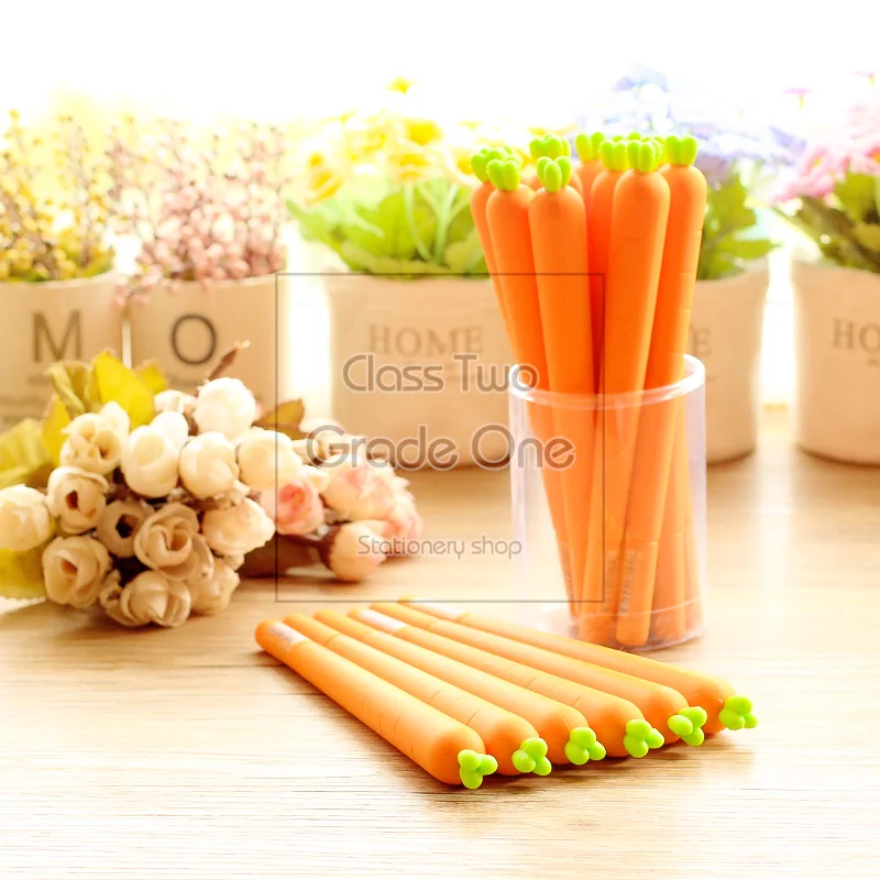 1 pcs/Lot Carrot gel pen 0.5mm black ink pens Vegetable type for kids stationery Office accessories school supplies