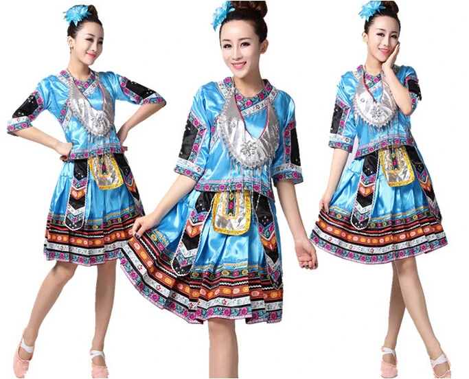 New Arrival New Hot Sale Ancient Traditional Red Yellow Blue S-4XL Plus Size Chinese Miao Clothing / Hmong Clothes