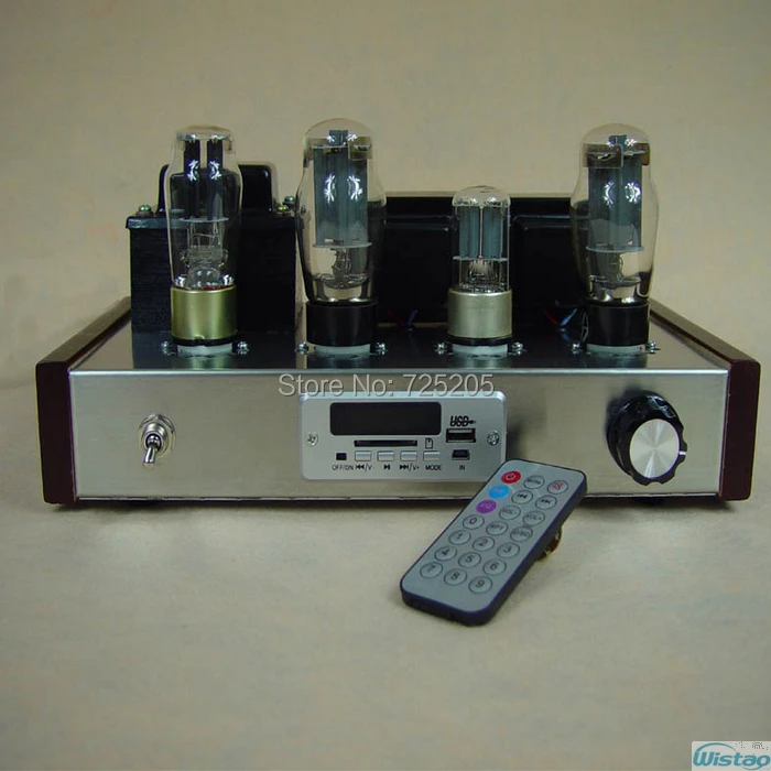 Tube Amplifier Class A Single-ended 6N9 Pre-amplifier 5Z4P Rectifier 6P3P Power Amp U Disk SD Card FM Remote Control HIFI Audio